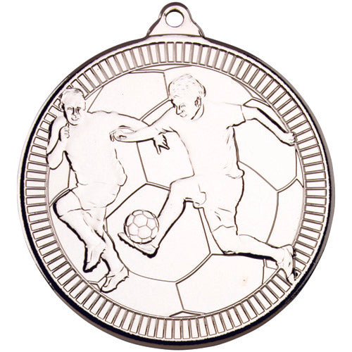 Football 'Multi Line' Medal Silver - 2In