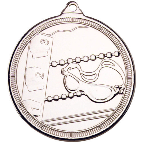 Swimming 'Multi Line' Medal Silver - 2In