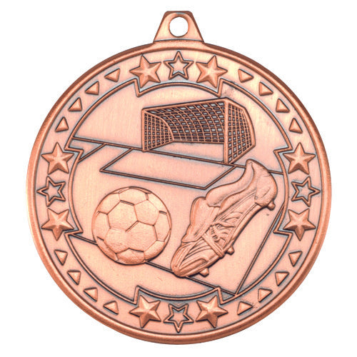 Football Tri Star Medal Bronze - 2In