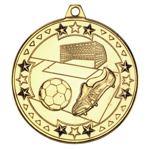 Football Tri Star Medal Gold - 2In