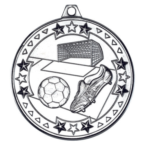 Football Tri Star Medal Silver - 2In