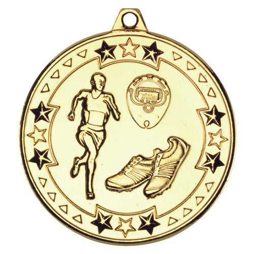 Running Tri Star Medal Gold - 2In