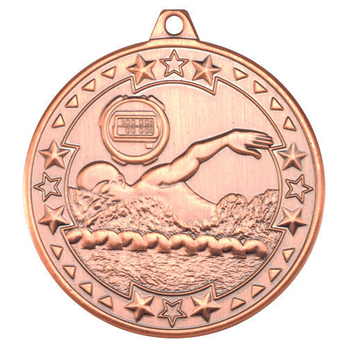 Swimming Tri Star Medal Bronze - 2In