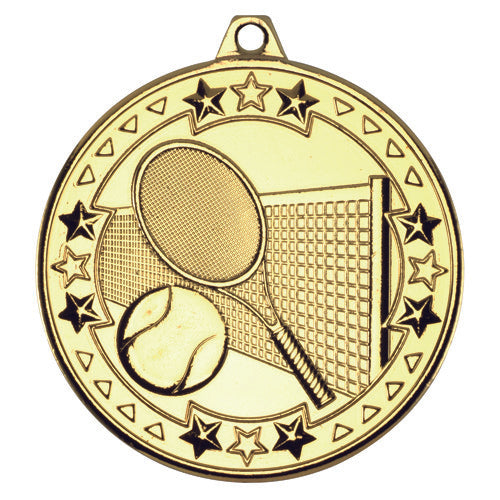 Tennis Tri Star Medal Gold - 2In