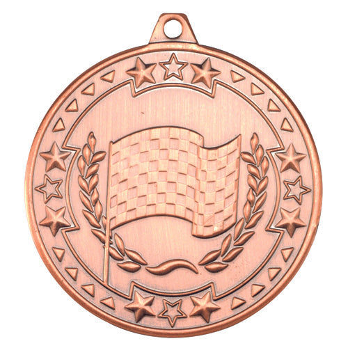 Motor Sport Tri Star Medal Bronze - 2In