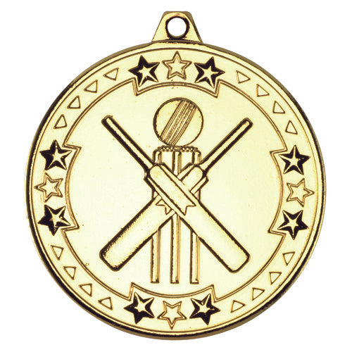 Cricket Tri Star Medal Gold - 2In