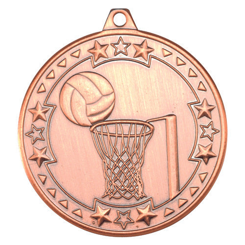 Netball Tri Star Medal Bronze - 2In