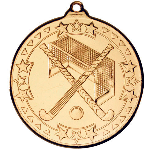 Hockey Tri Star Medal Gold - 2In