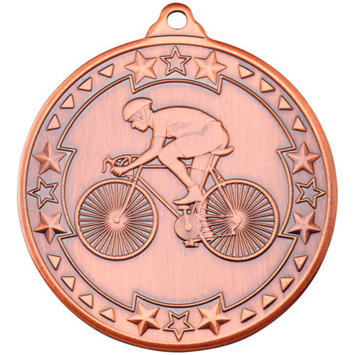 Cycling Tri Star Medal Bronze - 2In