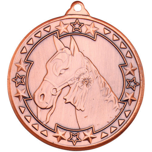 Horse Tri Star Medal Bronze - 2In