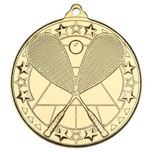 Squash Tri Star Medal Gold - 2In