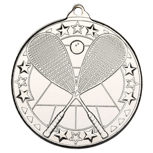 Squash Tri Star Medal Silver - 2In