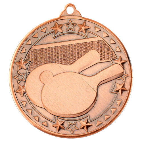 Table Tennis Tri Star Medal Bronze - 2In