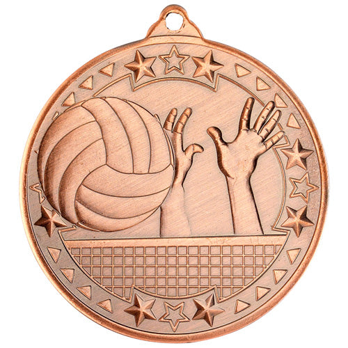 Volleyball Tri Star Medal Bronze - 2In