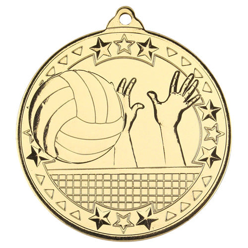 Volleyball Tri Star Medal Gold - 2In