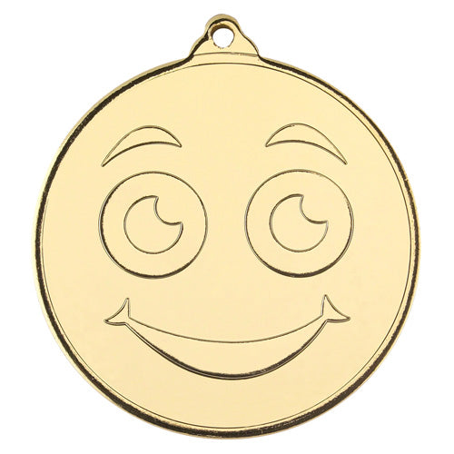 Smiley Face Gold Medal - 2In