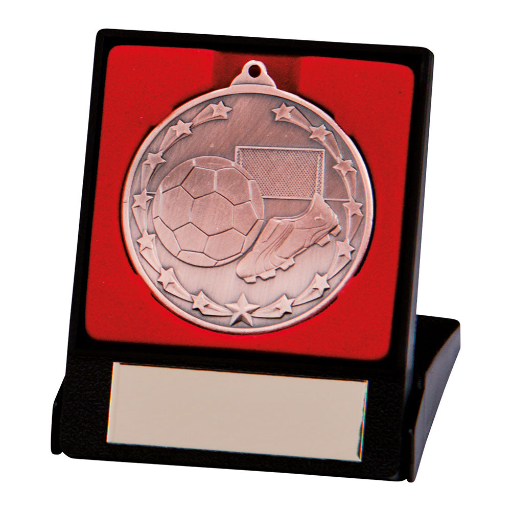 Starboot Economy Football Medal & Box Bronze 50mm