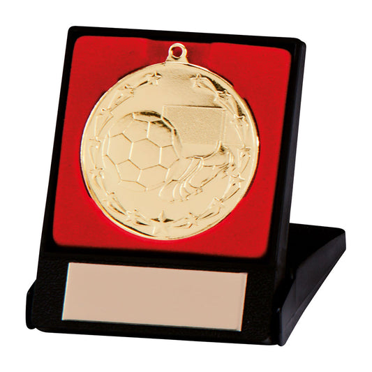 Starboot Economy Football Medal & Box Gold 50mm