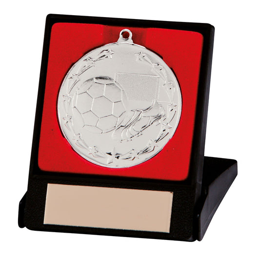 Starboot Economy Football Medal & Box Silver 50mm