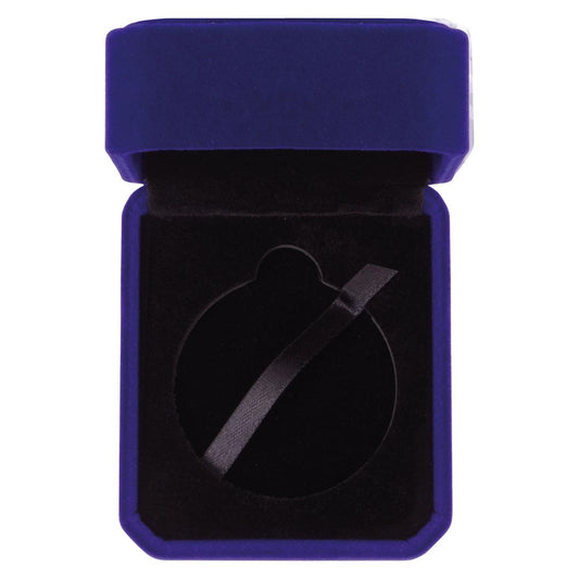 Aspire Velour Medal Box Blue for 50mm medal 70x80x40mm