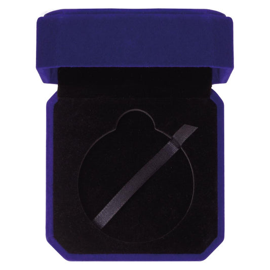 Aspire Velour Medal Box Blue for 60mm medal 90x90x45mm