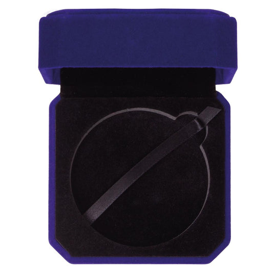 Aspire Velour Medal Box Blue for 70mm medal 90x90x45mm