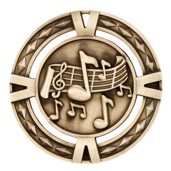 V-Tech Series Medal - Music Gold 60mm