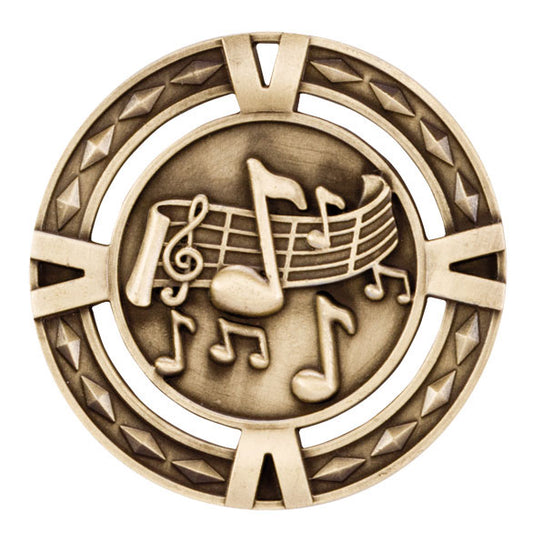 V-Tech Series Medal - Music Gold 60mm