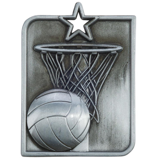 Centurion Star Series Netball Medal Silver 53x40mm