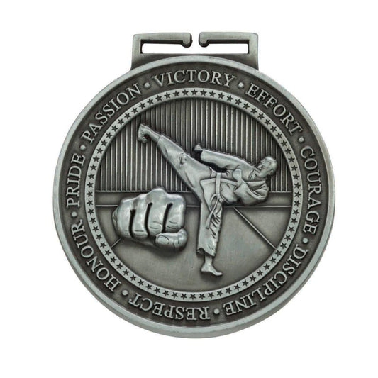 Olympia Karate Medal Antique Silver 70mm