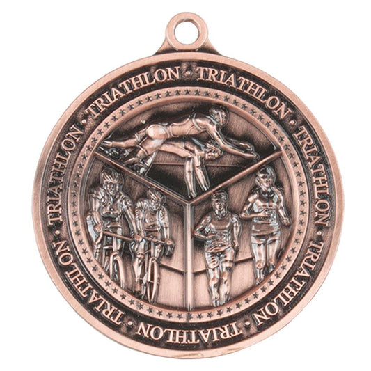 Olympia Triathlon Medal Antique Bronze 60mm