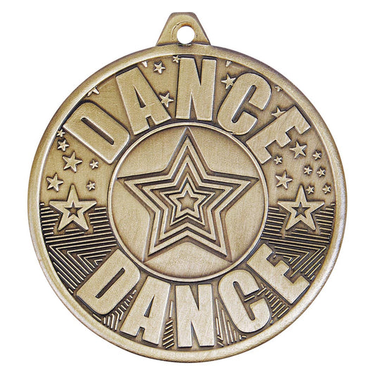 Cascade Dance Iron Medal Antique Gold 50mm