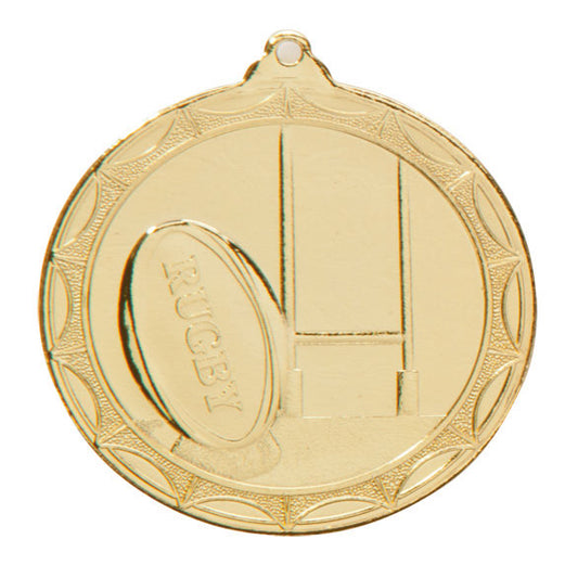 Cascade Rugby Medal Gold 50mm