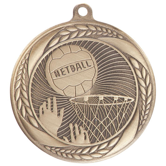 Typhoon Netball Medal Gold 55mm