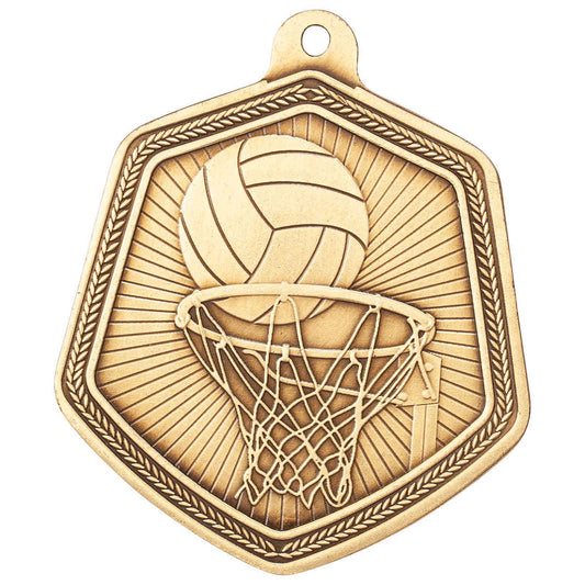 Falcon Netball Medal Gold 65mm