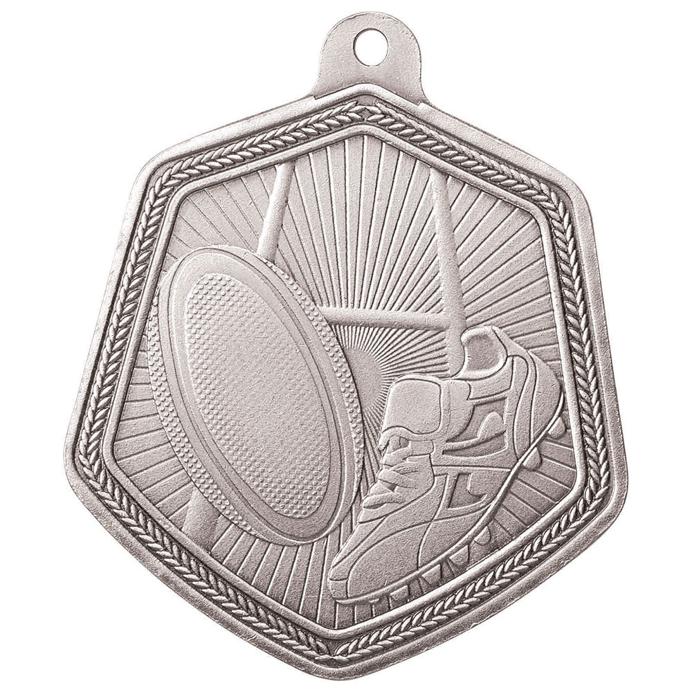 Falcon Rugby Medal Silver 65mm