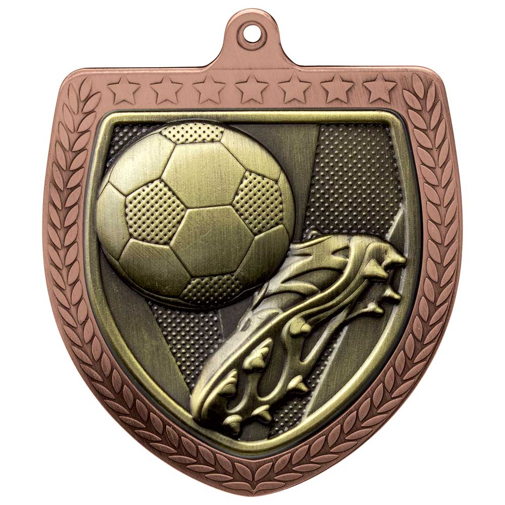 Cobra Football Boot & Ball Shield Medal Bronze 75mm