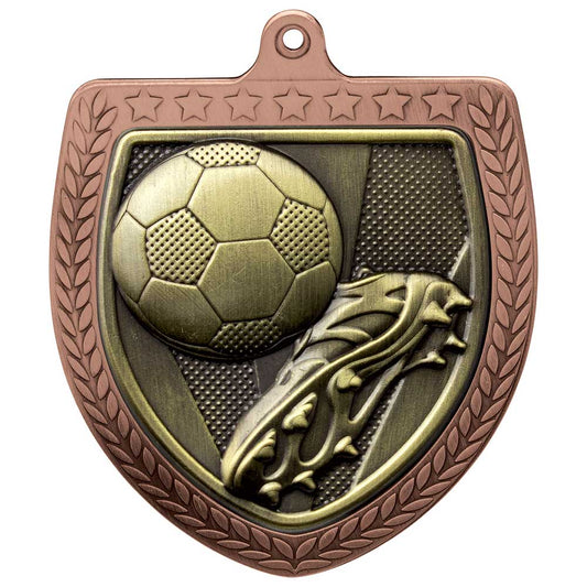 Cobra Football Boot & Ball Shield Medal Bronze 75mm