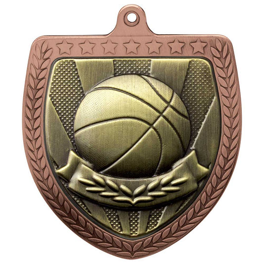 Cobra Basketball Shield Medal Bronze 75mm