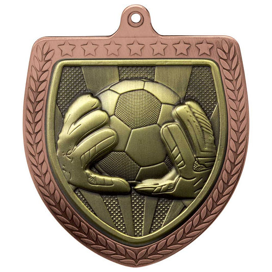 Cobra Football Goal Keeper Shield Medal Bronze 75mm