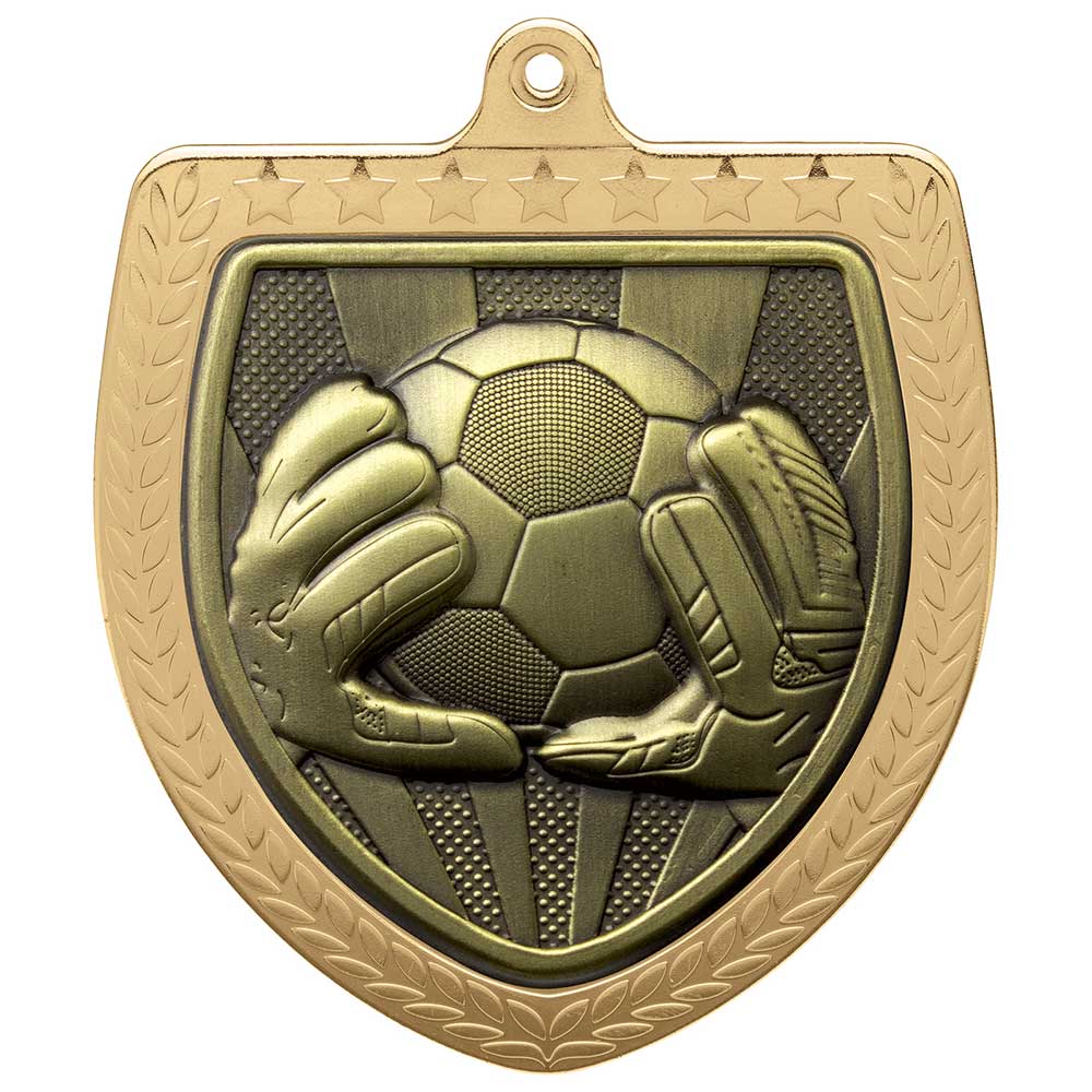 Cobra Football Goal Keeper Shield Medal Gold 75mm