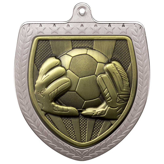 Cobra Football Goal Keeper Shield Medal Silver 75mm