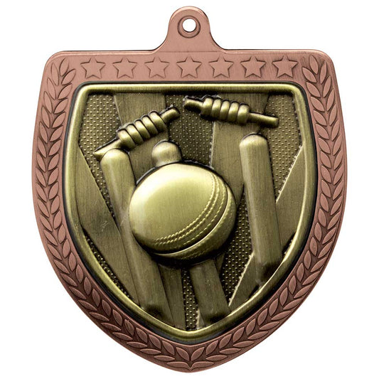 Cobra Cricket Shield Medal Bronze 75mm