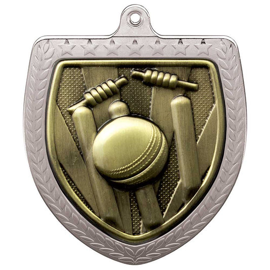 Cobra Cricket Shield Medal Silver 75mm