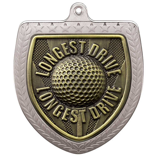 Cobra Golf Longest Drive Shield Medal Silver 75mm