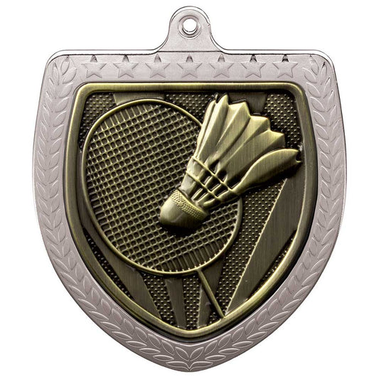 Cobra Badminton Shield Medal Silver 75mm