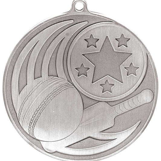 Iconic Cricket Medal Antique Silver 55mm