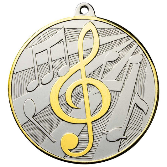 Premiership Music Medal Gold & Silver 60mm