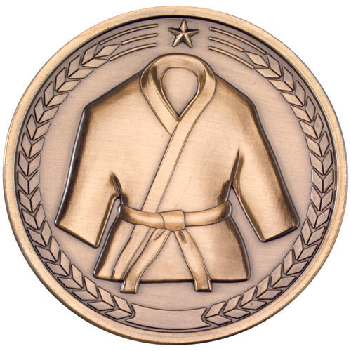 Martial Arts Medallion Antique Gold - 2.75In