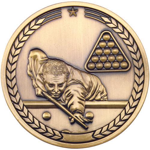 Pool/Snooker Medallion Antique Gold - 2.75In